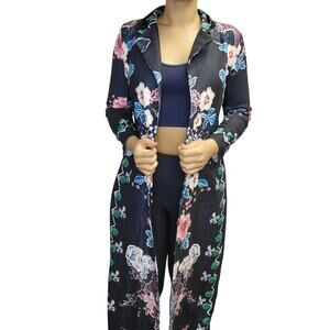 Women's Lightweight Floral Abstract Trench Large